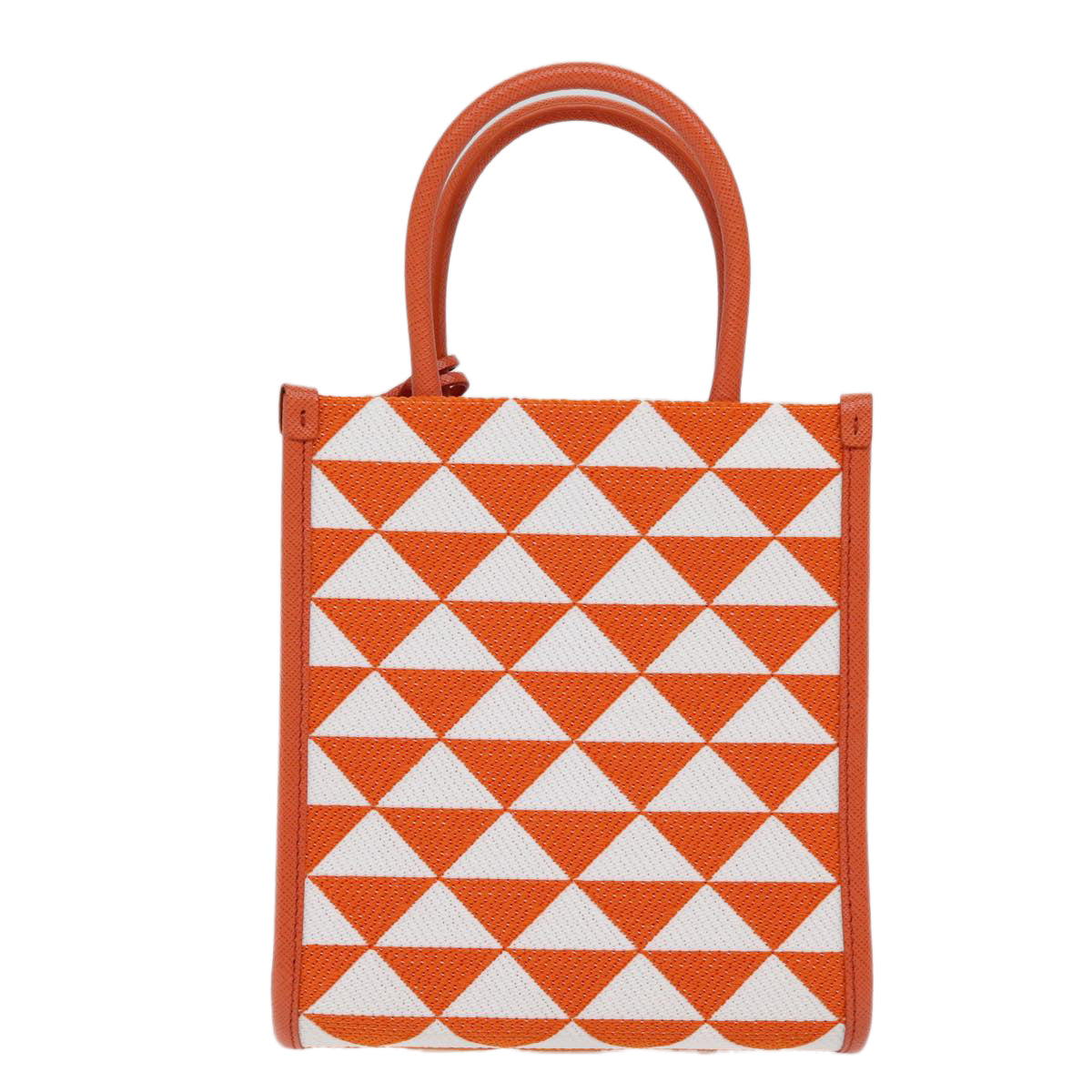 PRADA Hand Bag Canvas 2way Orange Auth 71577SAM