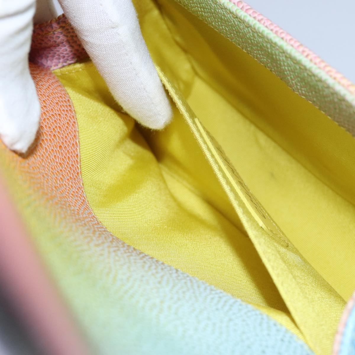 CHANEL Matelasse Boy Chanel Chain Shoulder Bag Leather Rainbow CC Auth 71579SM