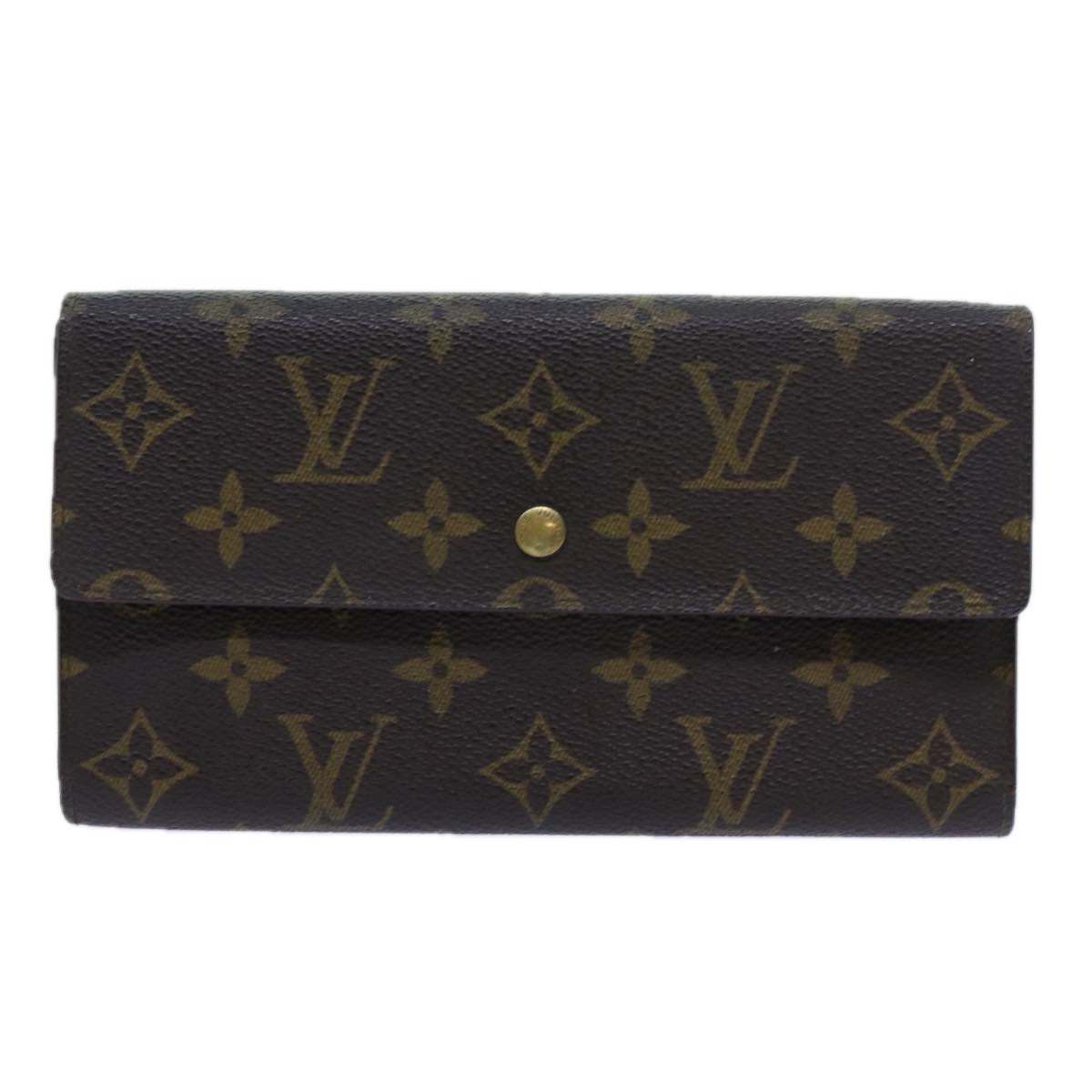 LOUIS VUITTON Monogram Portefeuille International Wallet M61217 LV Auth 71608