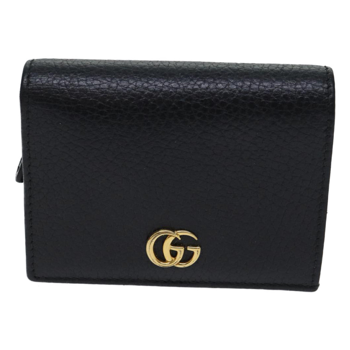 GUCCI GG Marmont Wallet Leather Black 456126 Auth 71618