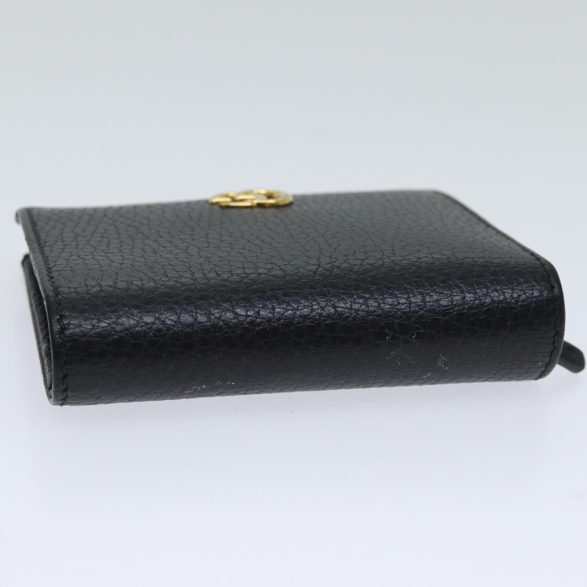 GUCCI GG Marmont Wallet Leather Black 456126 Auth 71618