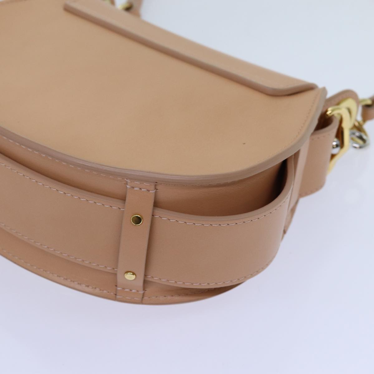 Chloe Tess Shoulder Bag Leather 2way Beige Auth 71651A