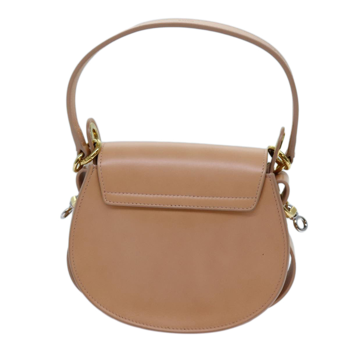 Chloe Tess Shoulder Bag Leather 2way Beige Auth 71651A