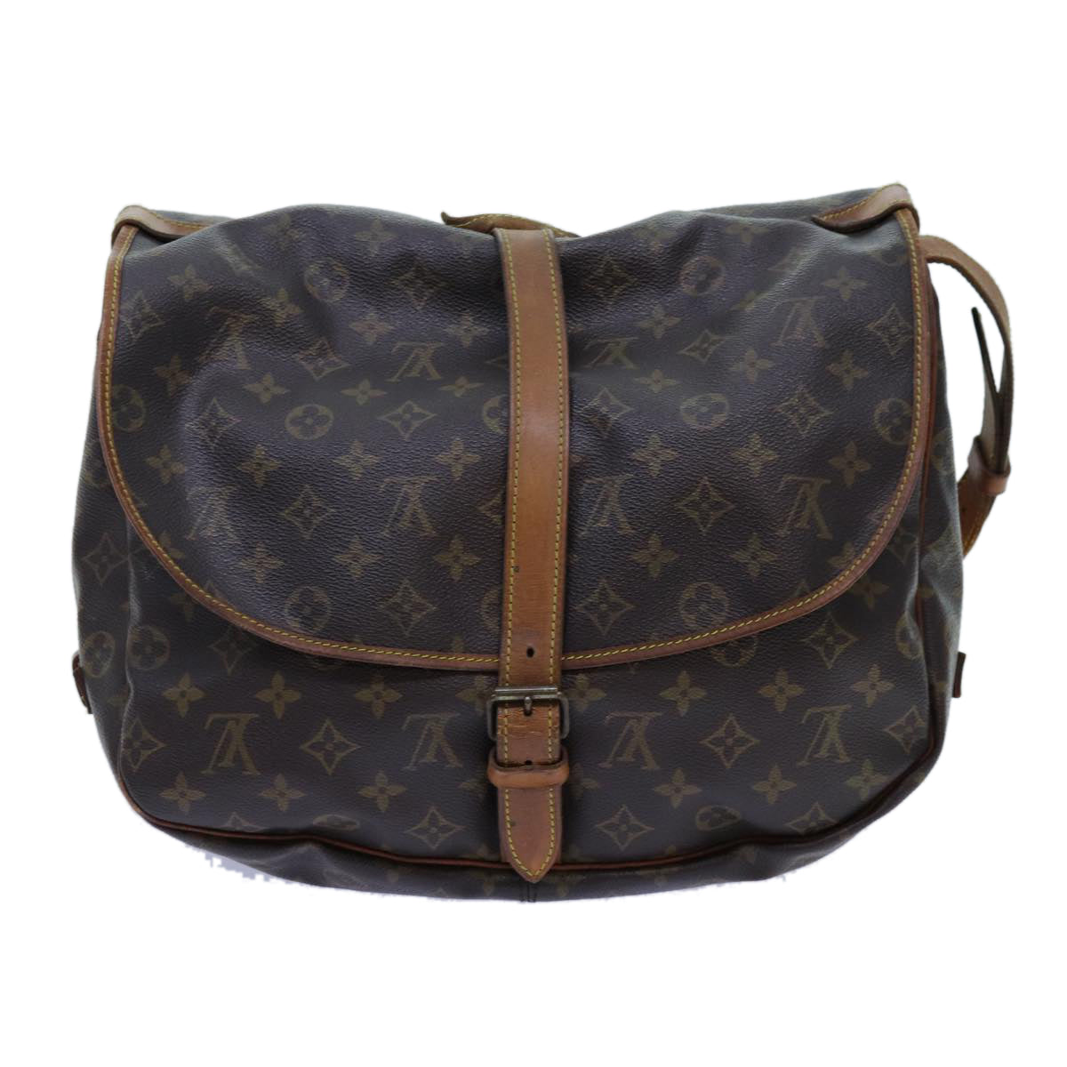 LOUIS VUITTON Monogram Saumur 35 Shoulder Bag M42254 LV Auth 71716