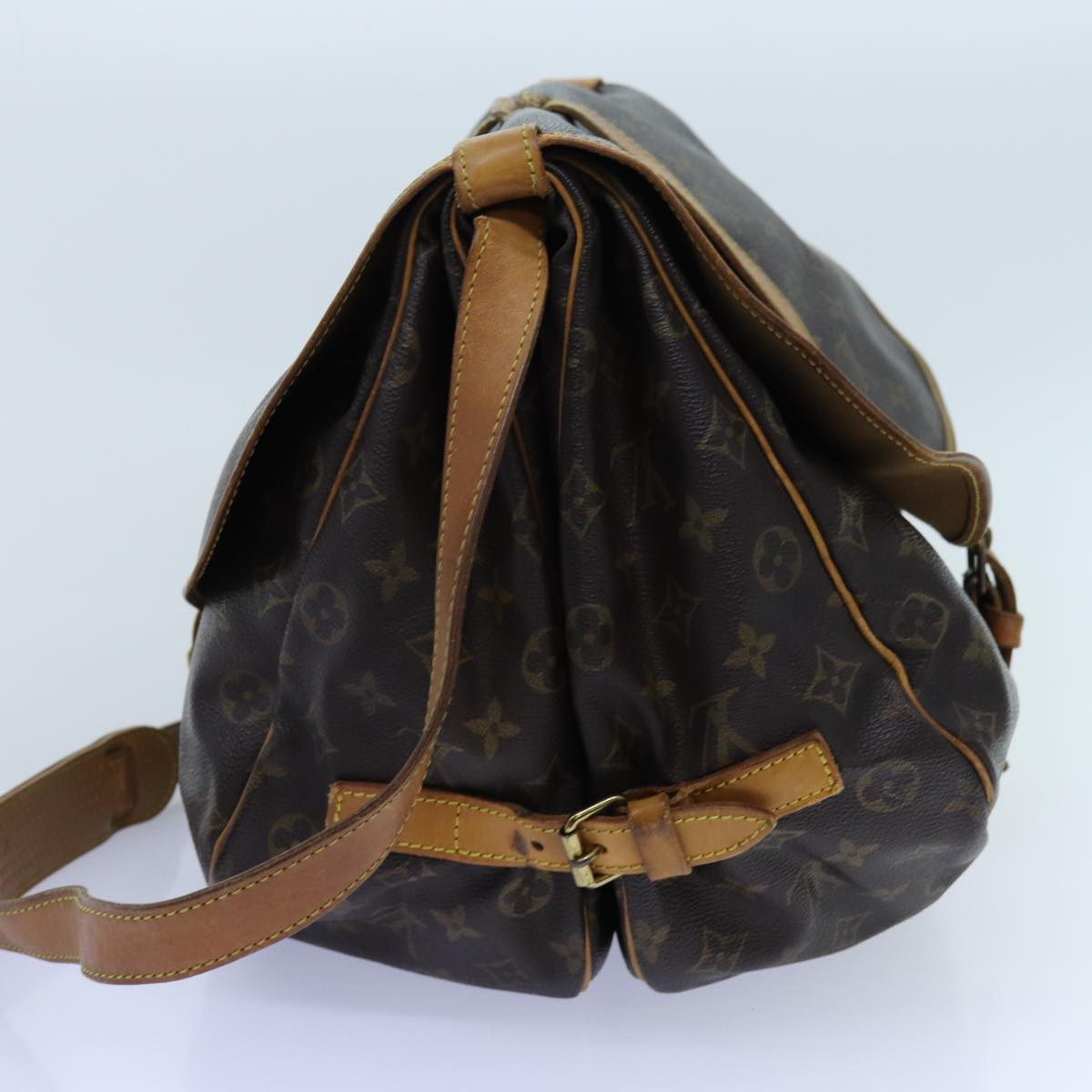 LOUIS VUITTON Monogram Saumur 35 Shoulder Bag M42254 LV Auth 71717