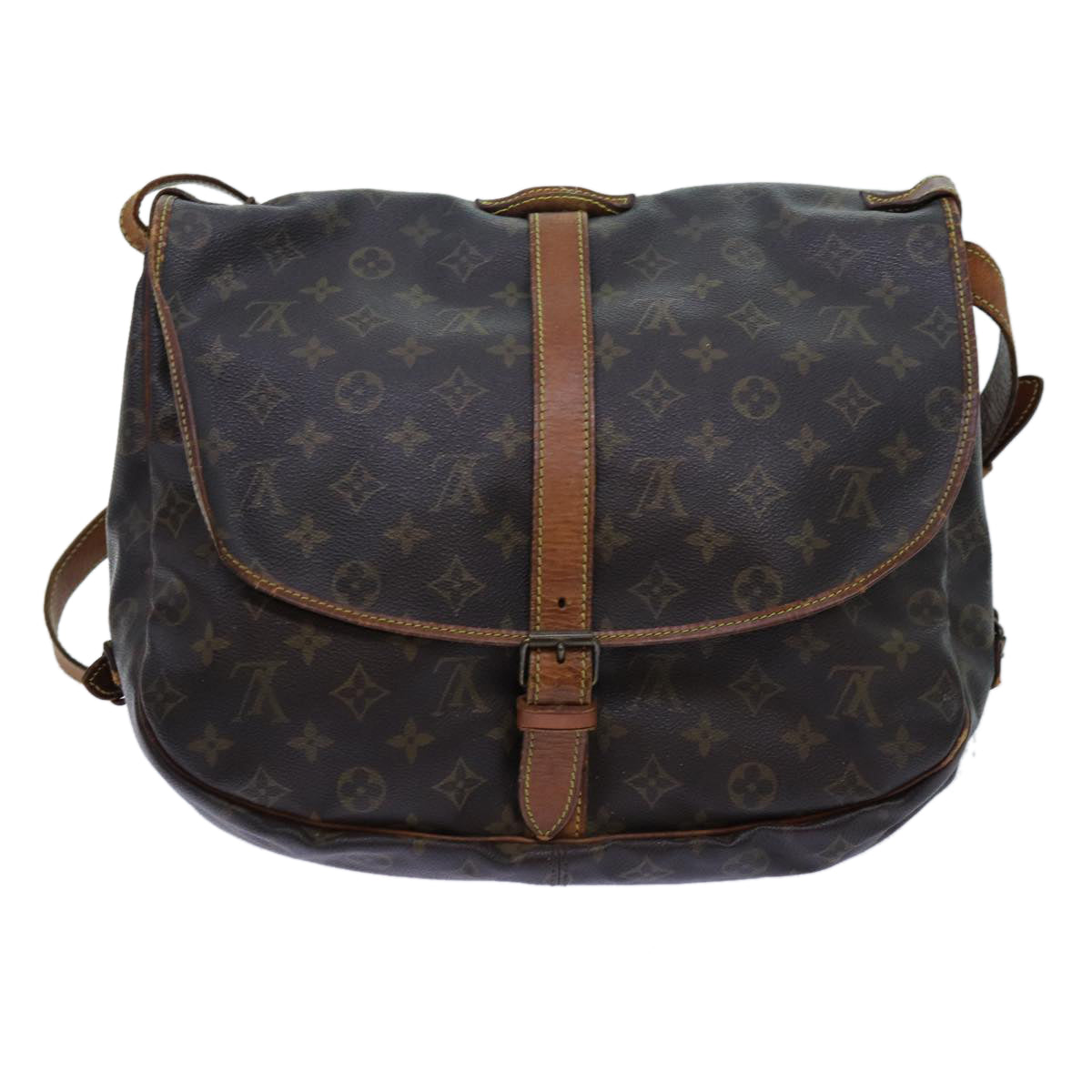 LOUIS VUITTON Monogram Saumur 35 Shoulder Bag M42254 LV Auth 71718