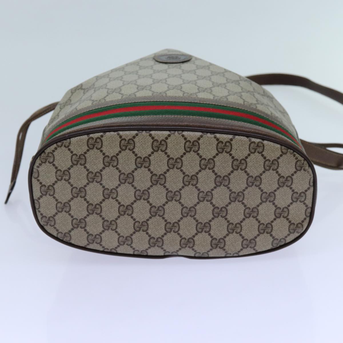 GUCCI GG Supreme Web Sherry Line Shoulder Bag PVC Beige 001 084 0850 Auth 71782