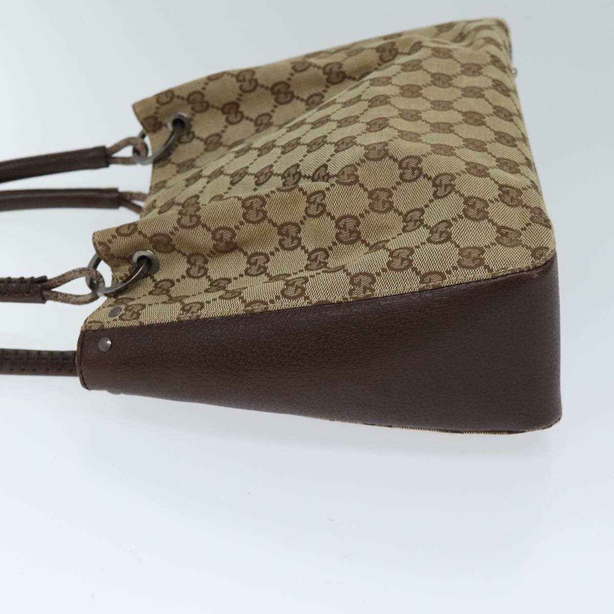 GUCCI GG Canvas Hand Bag Beige Auth 71783