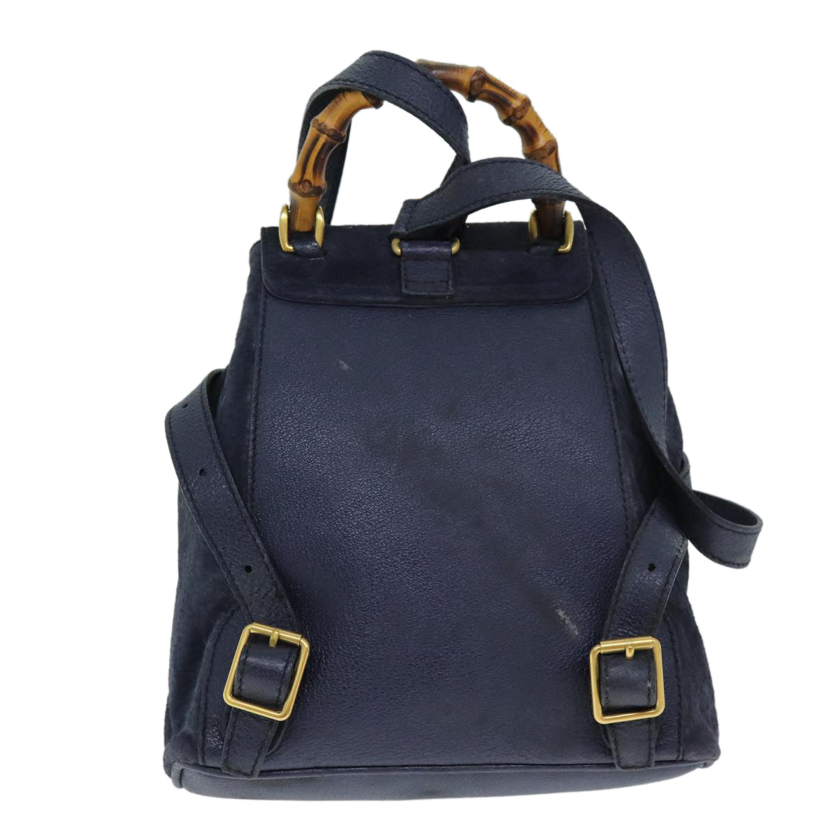 GUCCI Bamboo Backpack Suede Navy 003 1998 0030 Auth 71792