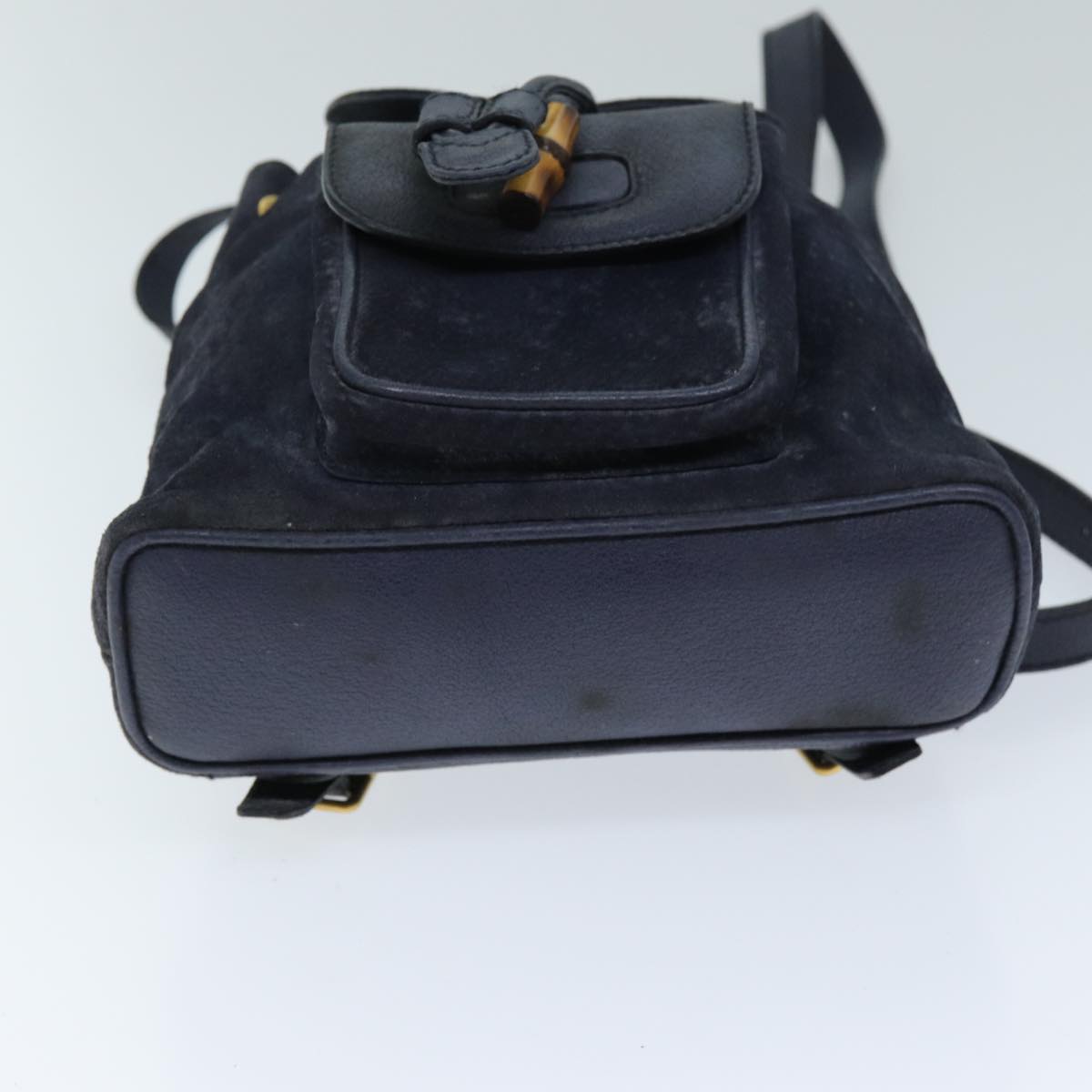 GUCCI Bamboo Backpack Suede Navy 003 1998 0030 Auth 71792