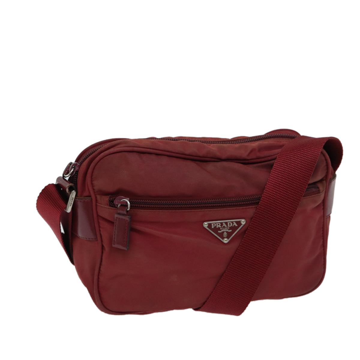 PRADA Shoulder Bag Nylon Red Auth 71842