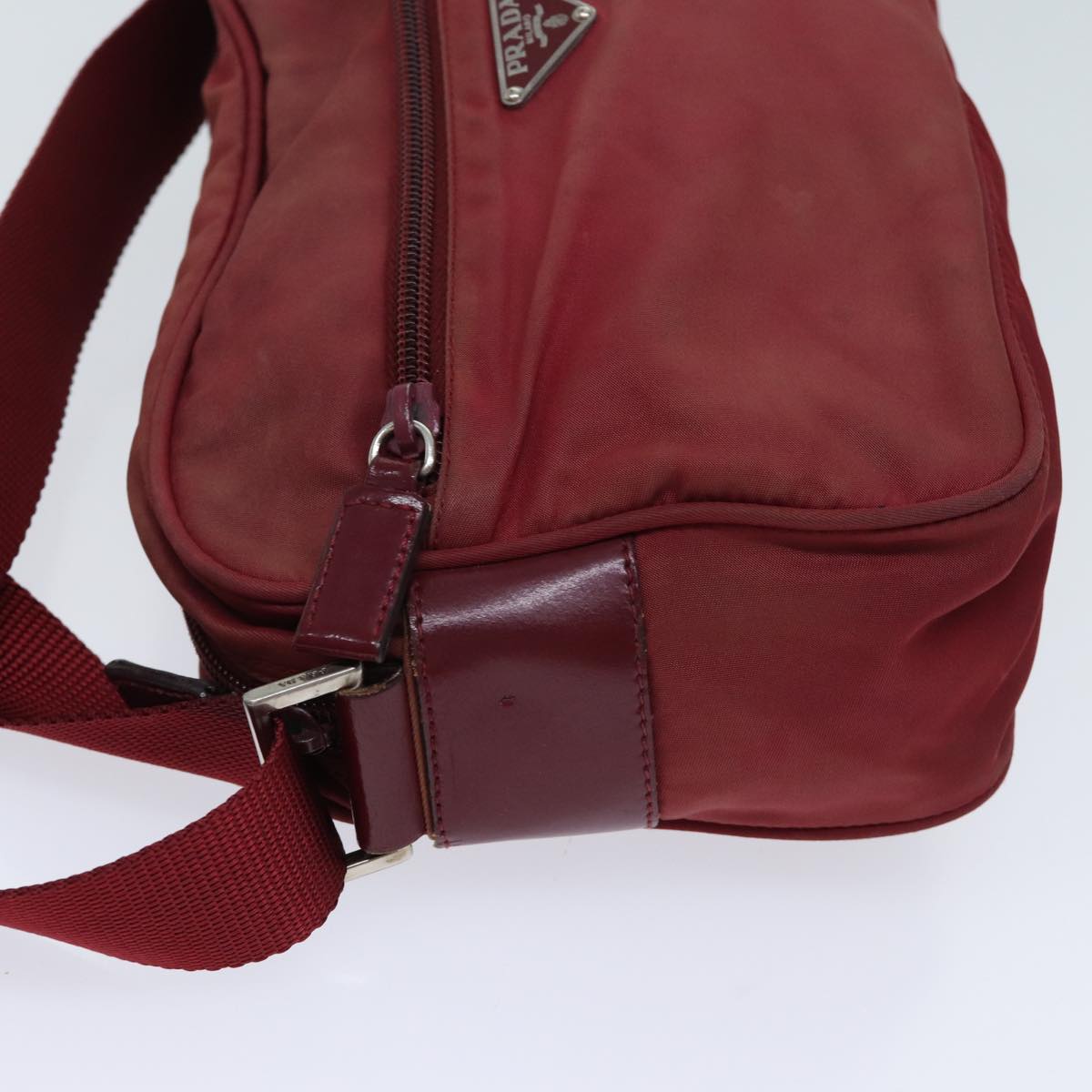 PRADA Shoulder Bag Nylon Red Auth 71842