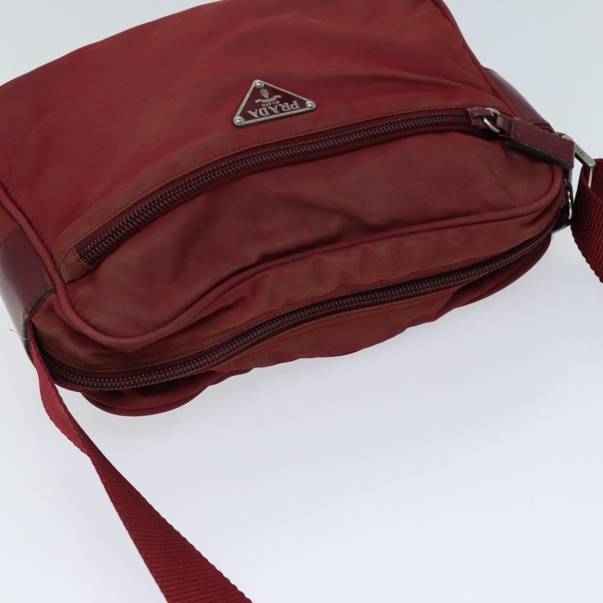 PRADA Shoulder Bag Nylon Red Auth 71842