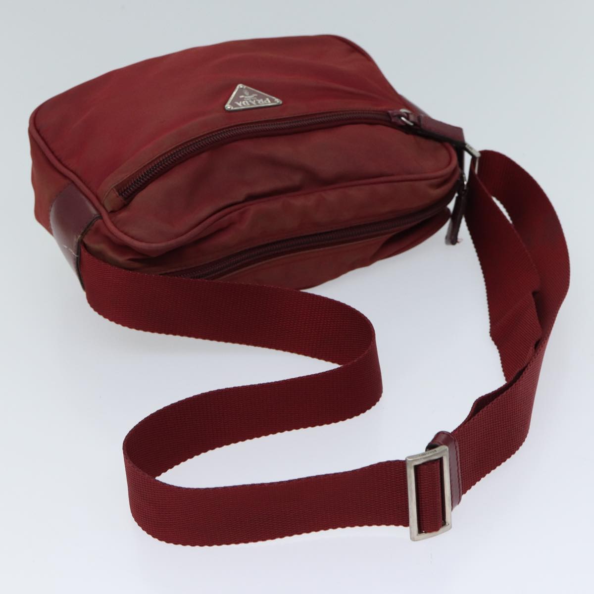 PRADA Shoulder Bag Nylon Red Auth 71842