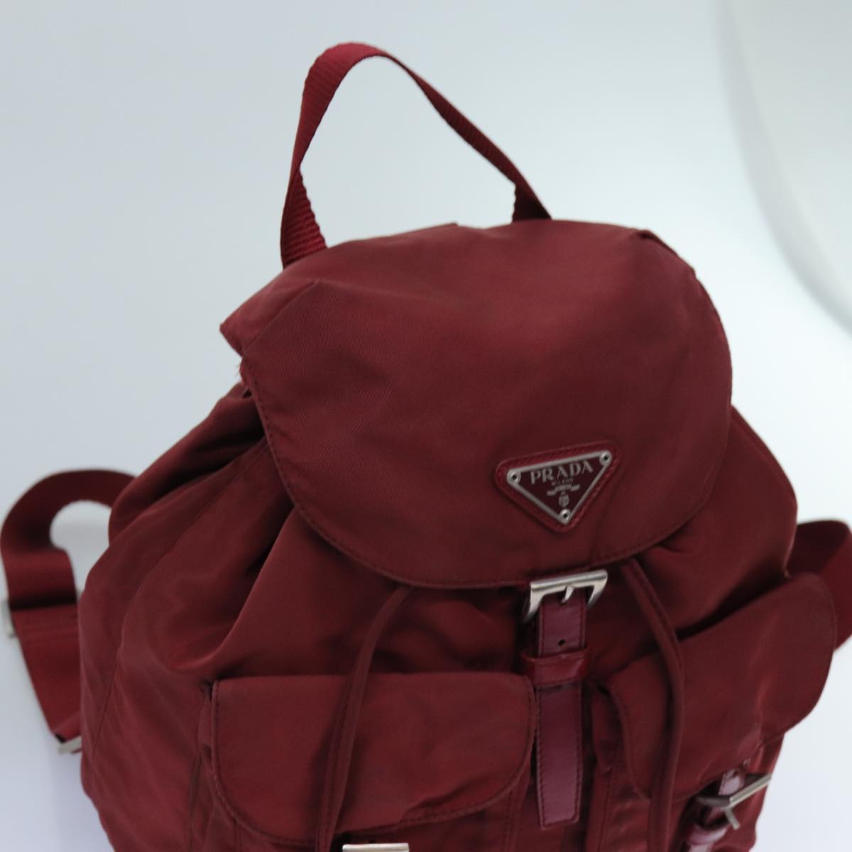 PRADA Backpack Nylon Red Auth 71852