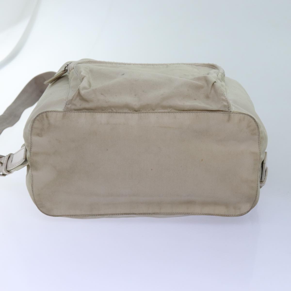 PRADA Backpack Nylon Cream Auth 71853