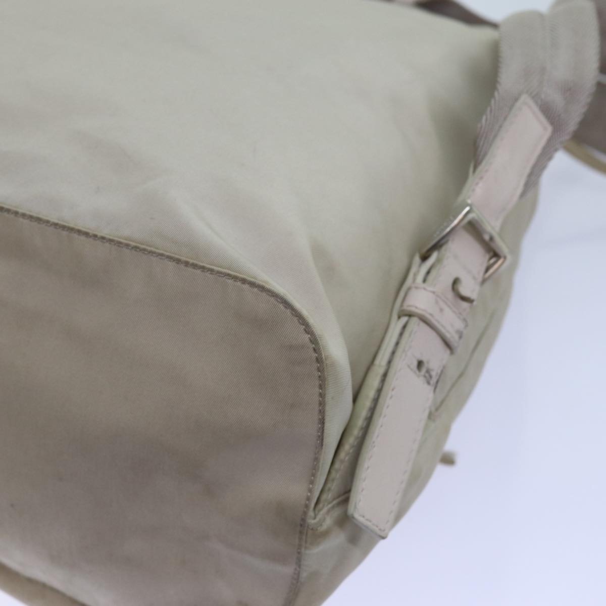 PRADA Backpack Nylon Cream Auth 71853