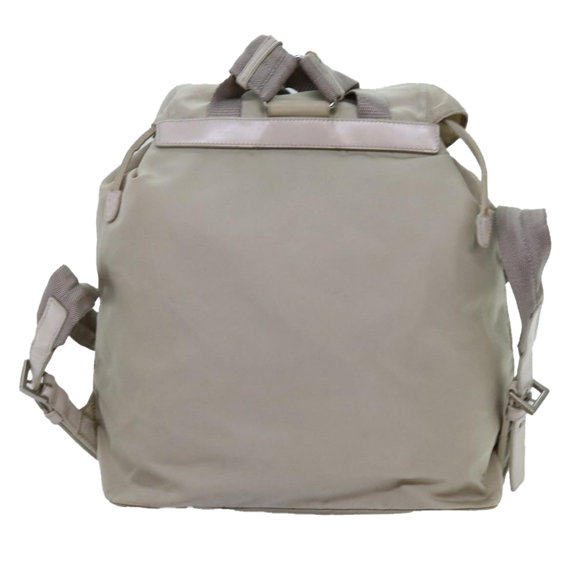 PRADA Backpack Nylon Cream Auth 71853