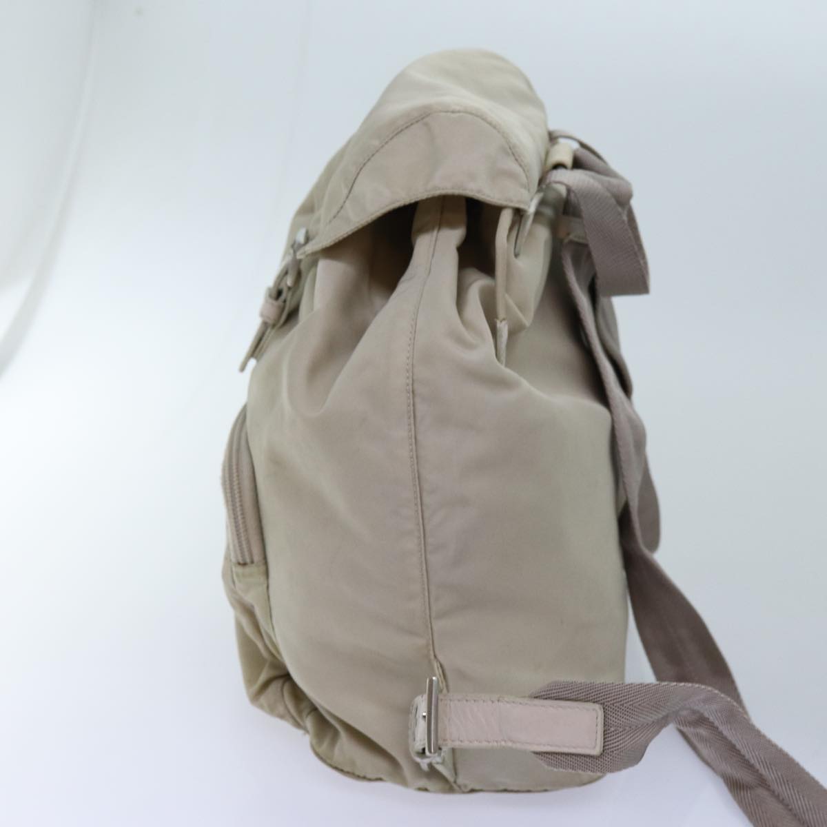 PRADA Backpack Nylon Cream Auth 71853