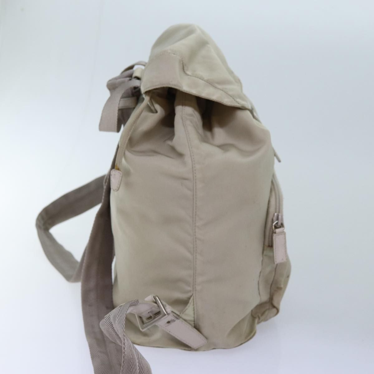 PRADA Backpack Nylon Cream Auth 71853