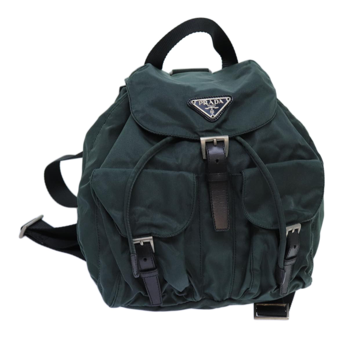 PRADA Backpack Nylon Green Auth 71857