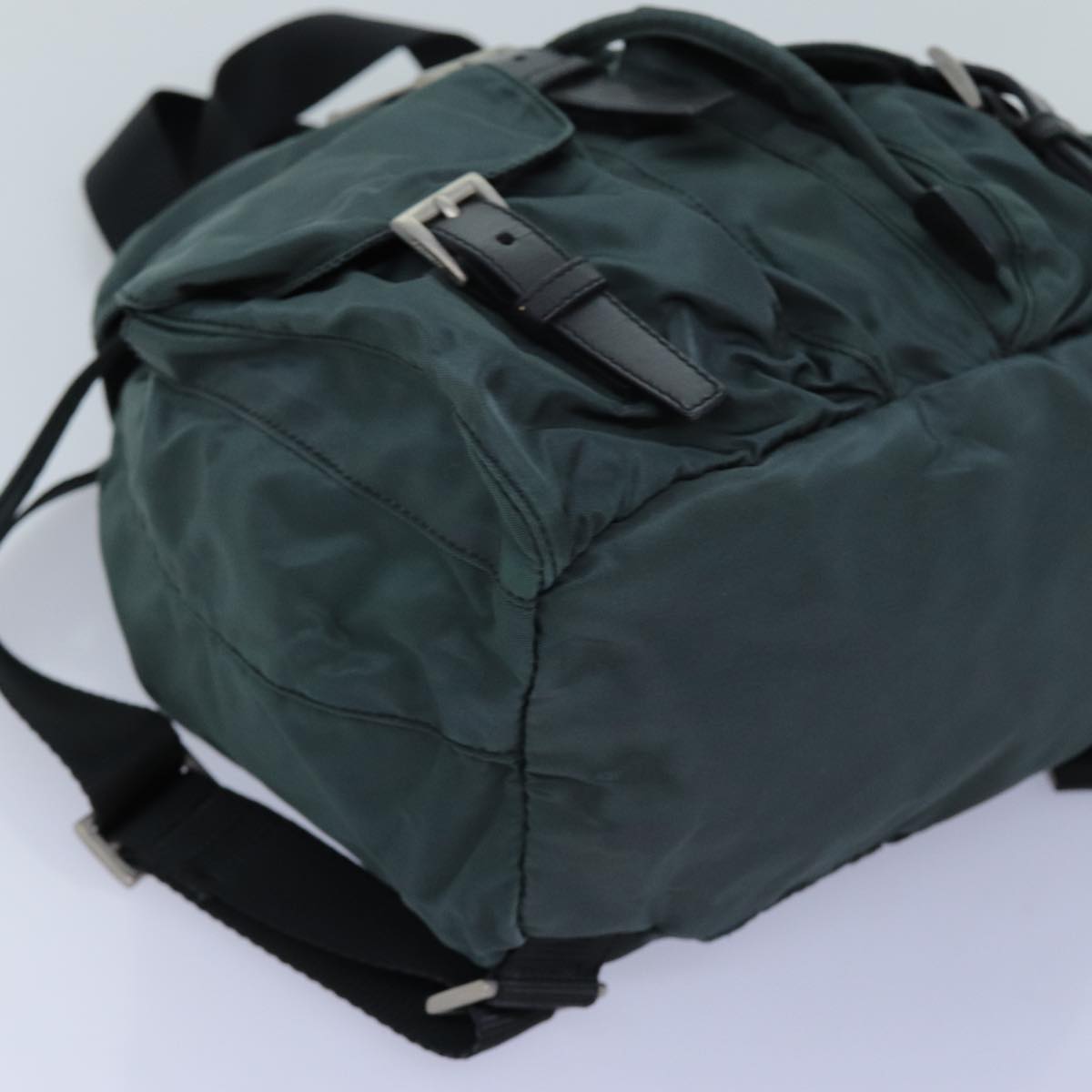 PRADA Backpack Nylon Green Auth 71857