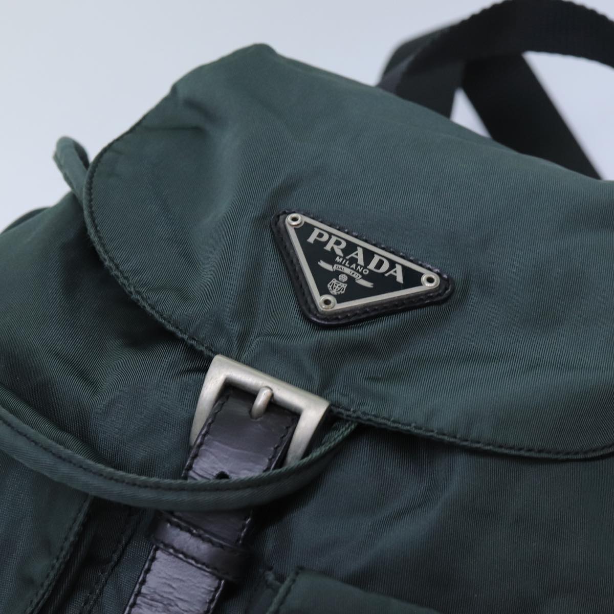 PRADA Backpack Nylon Green Auth 71857