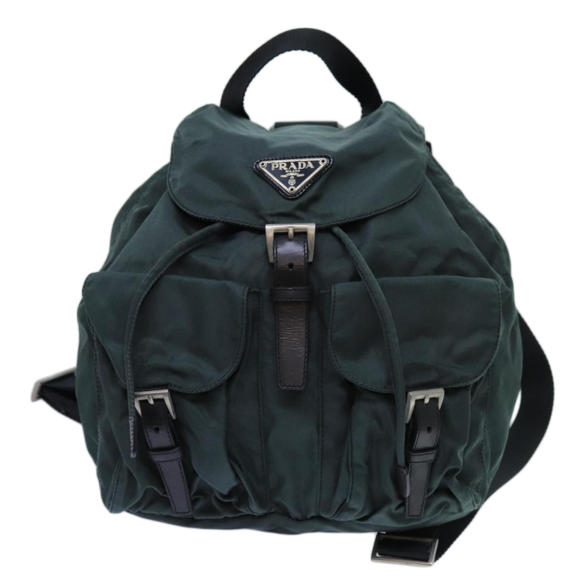 PRADA Backpack Nylon Green Auth 71857