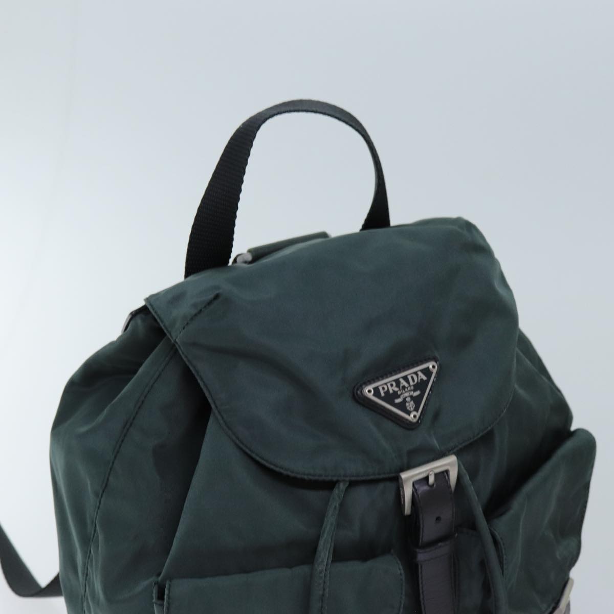 PRADA Backpack Nylon Green Auth 71857