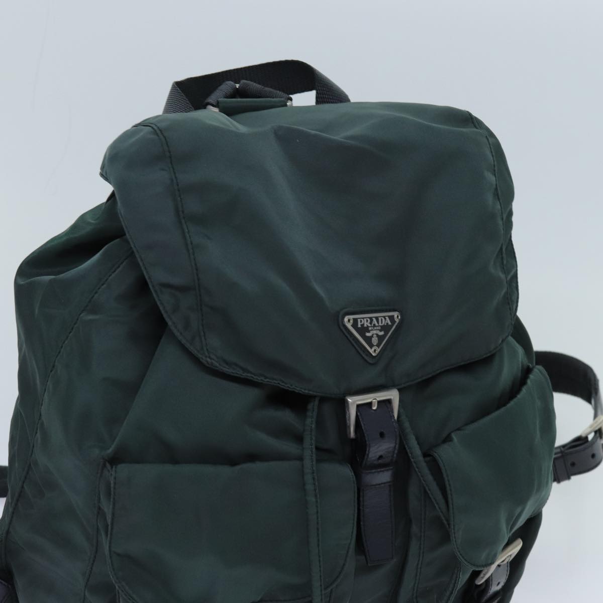 PRADA Backpack Nylon Green Auth 71859