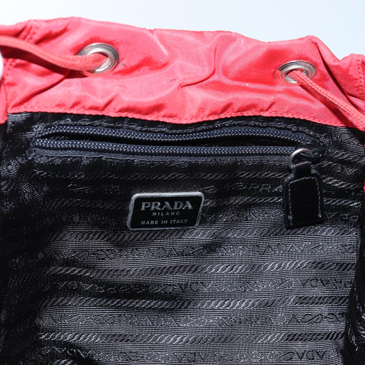 PRADA Backpack Nylon Red Auth 71860