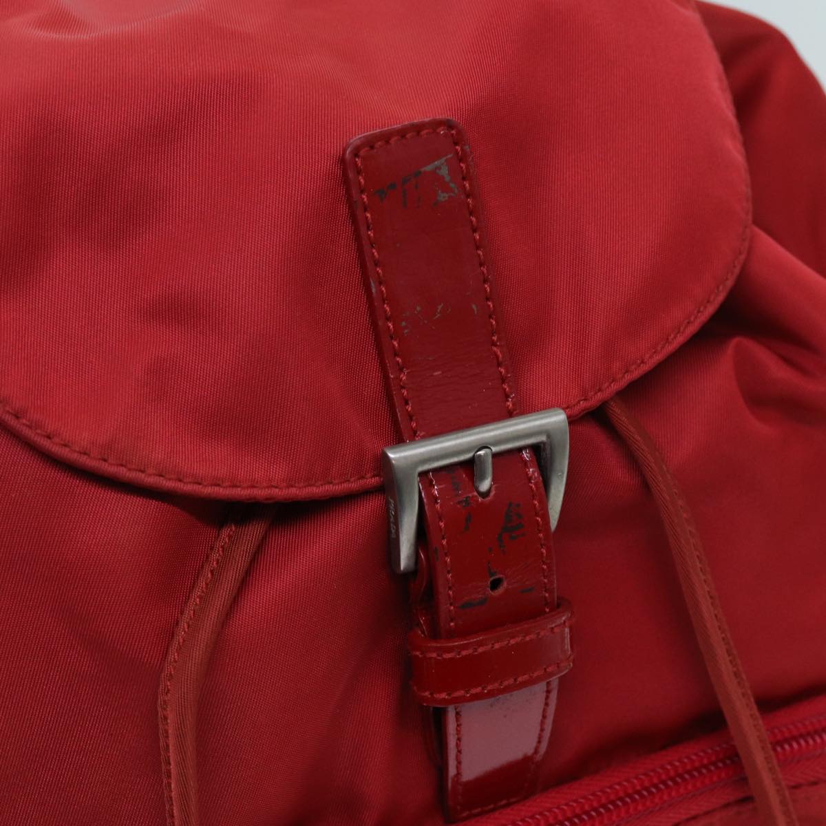 PRADA Backpack Nylon Red Auth 71860