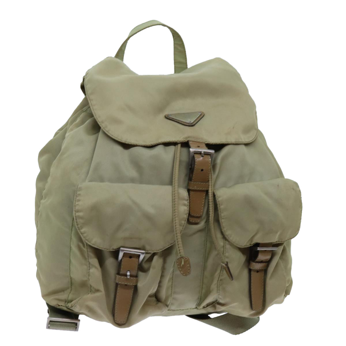 PRADA Backpack Nylon Beige Auth 71867