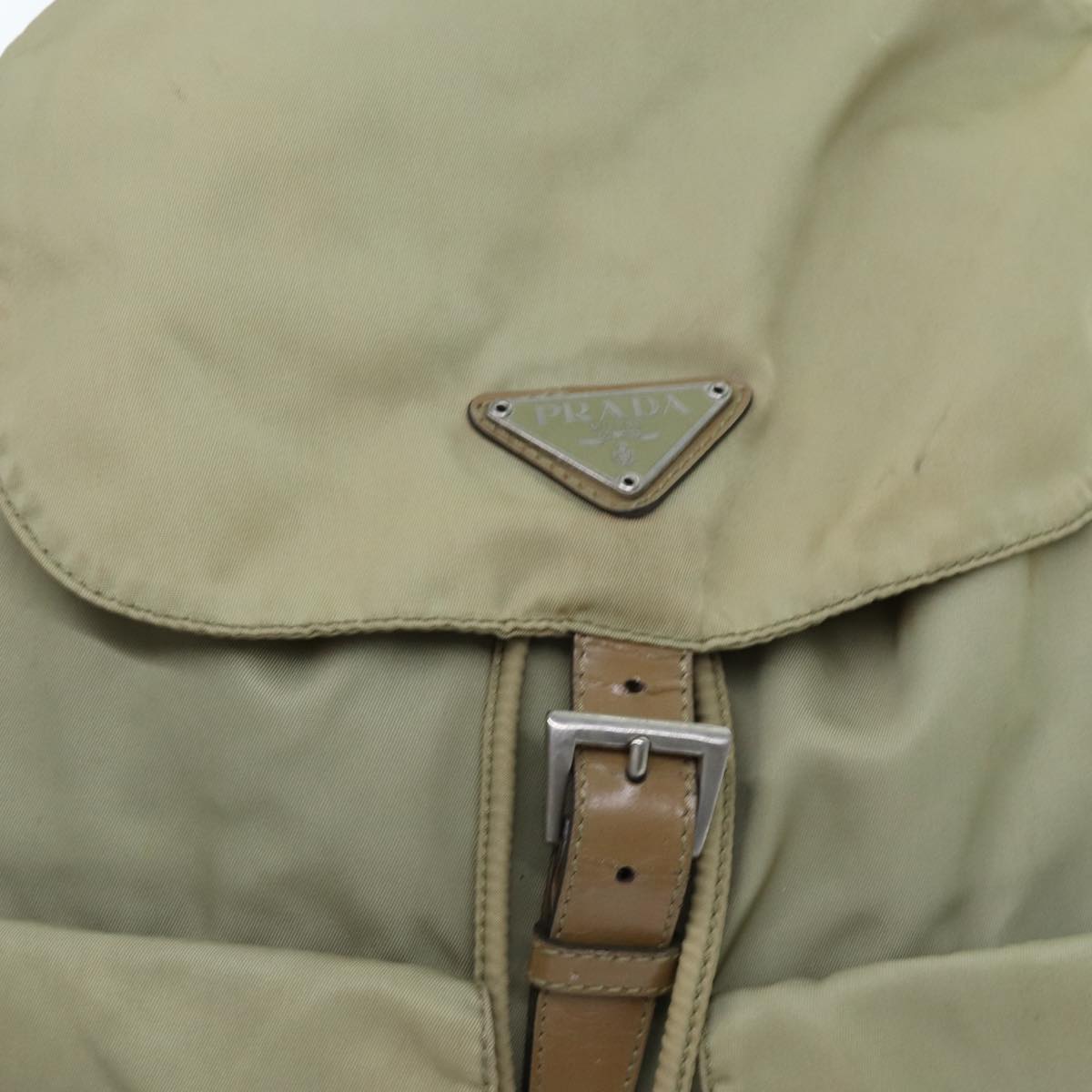 PRADA Backpack Nylon Beige Auth 71867