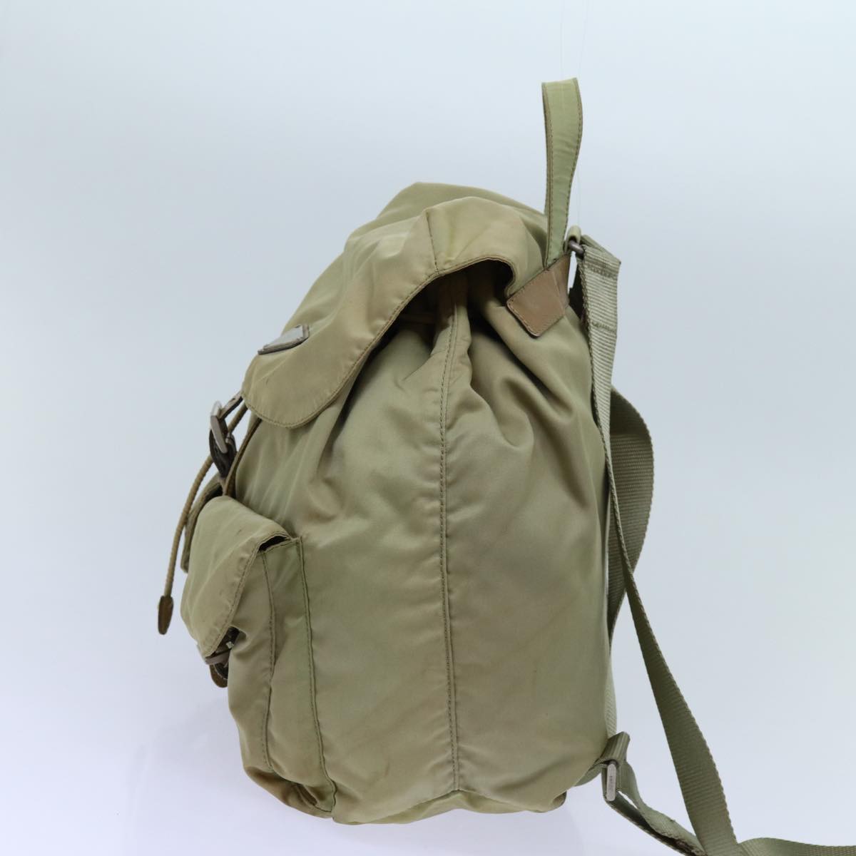 PRADA Backpack Nylon Beige Auth 71867