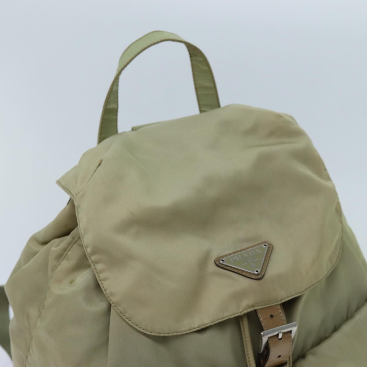 PRADA Backpack Nylon Beige Auth 71867