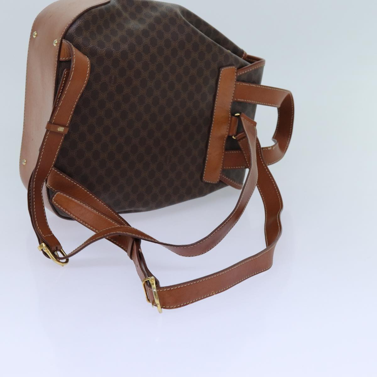 CELINE Macadam Canvas Backpack PVC Brown Auth 71885