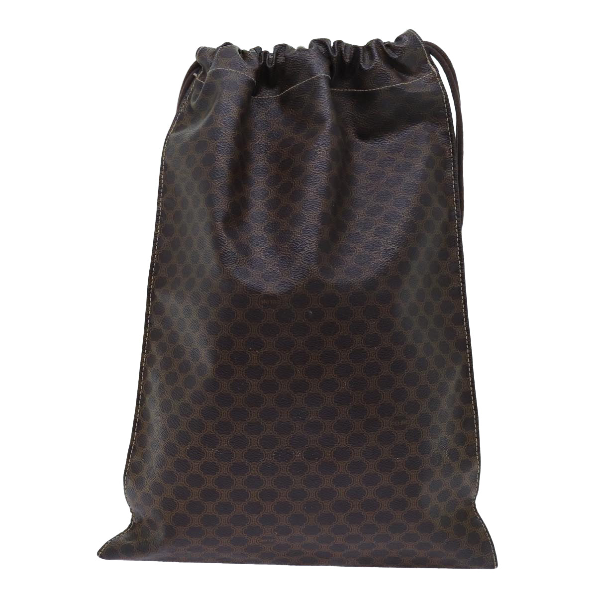 CELINE Macadam Canvas purse Pouch PVC Brown Auth 71887