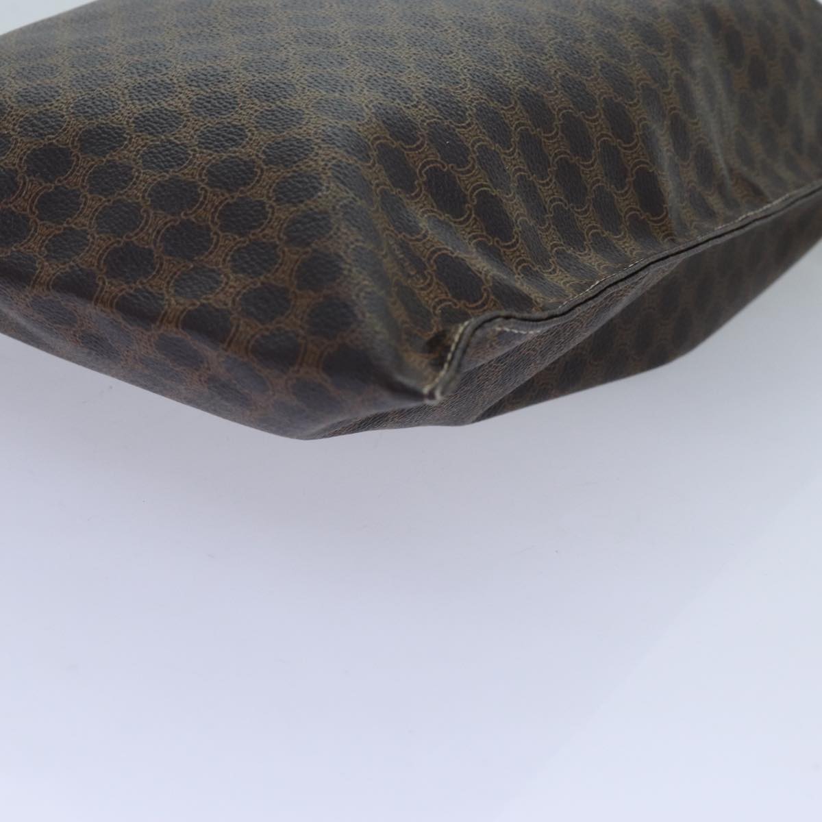 CELINE Macadam Canvas purse Pouch PVC Brown Auth 71887