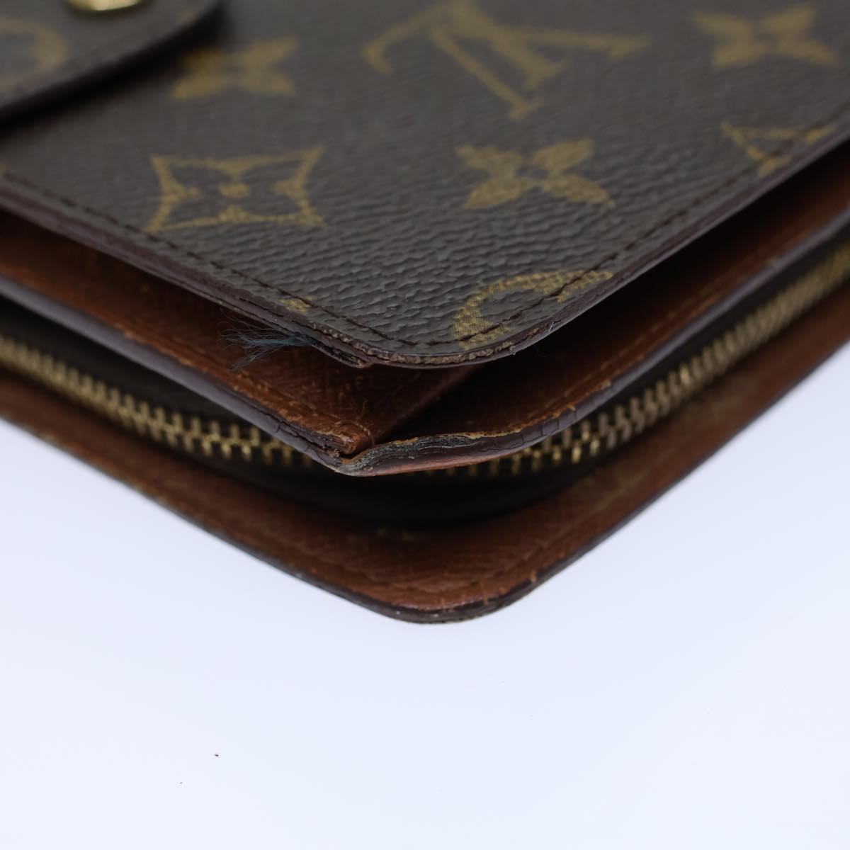 LOUIS VUITTON Monogram Porto Papie Zip Wallet M61207 LV Auth 71891