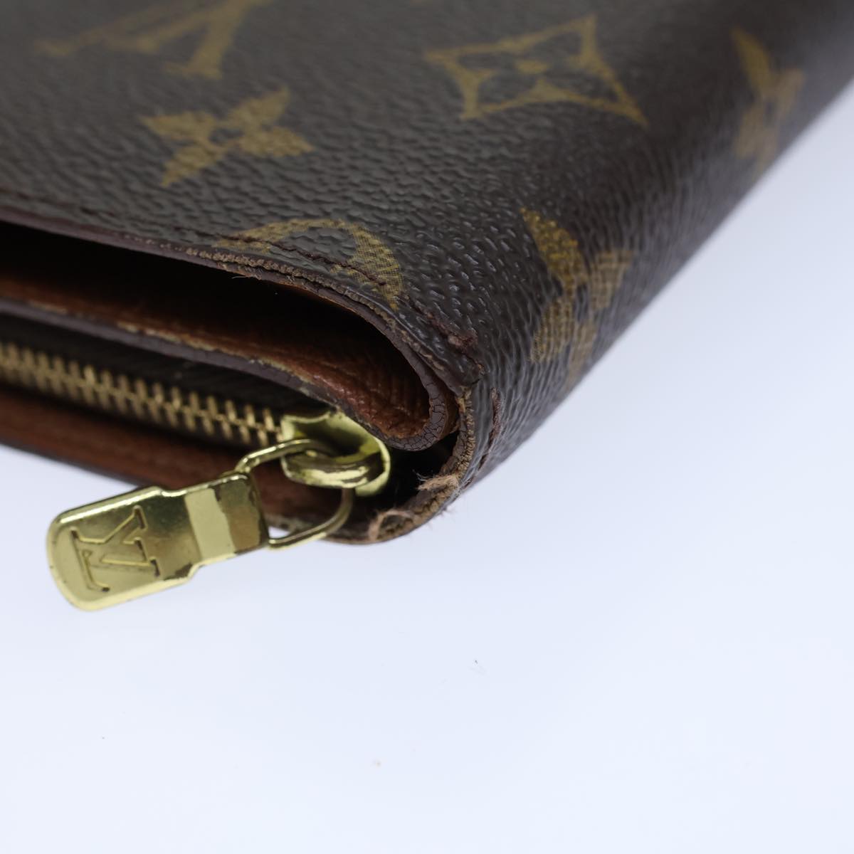 LOUIS VUITTON Monogram Porto Papie Zip Wallet M61207 LV Auth 71891