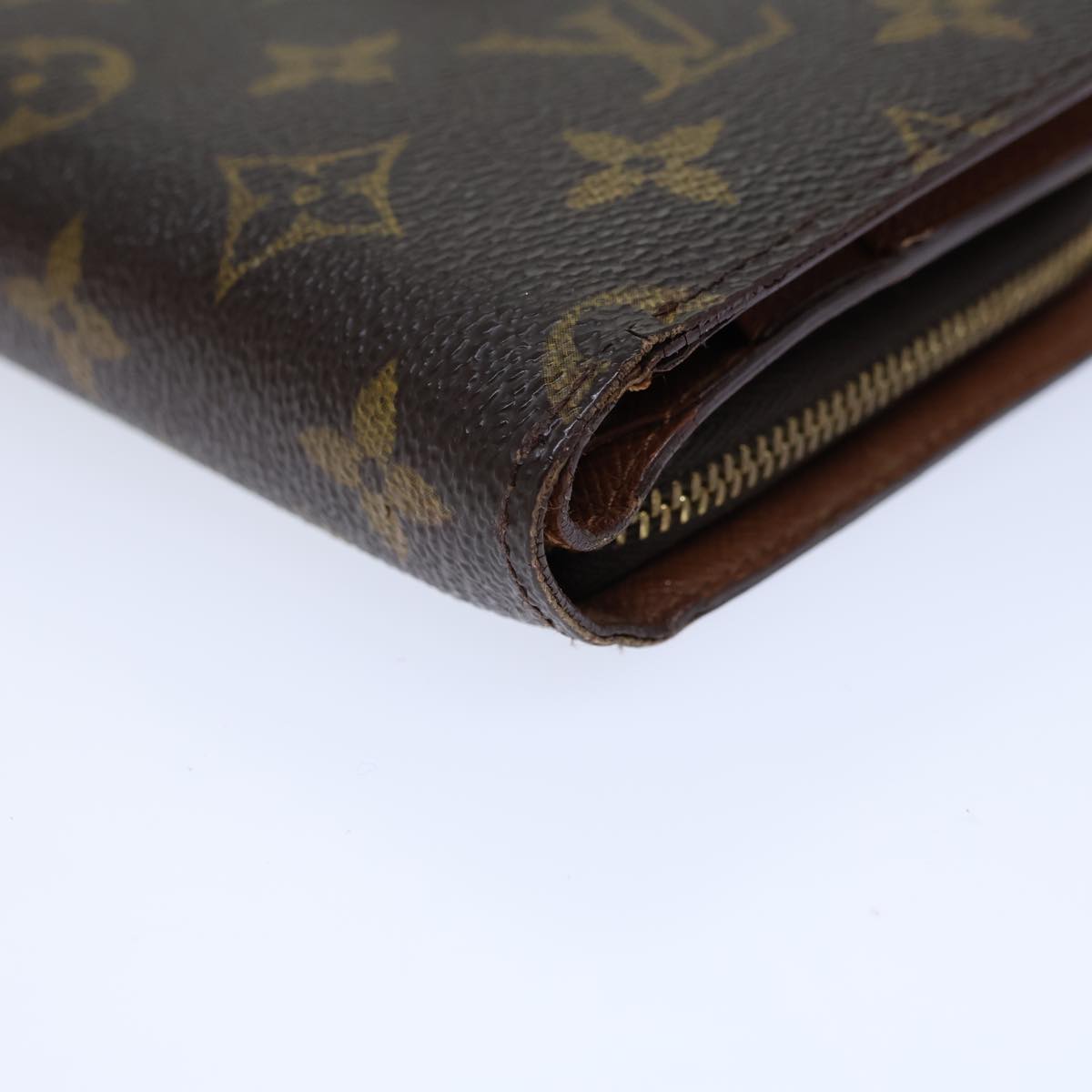 LOUIS VUITTON Monogram Porto Papie Zip Wallet M61207 LV Auth 71891