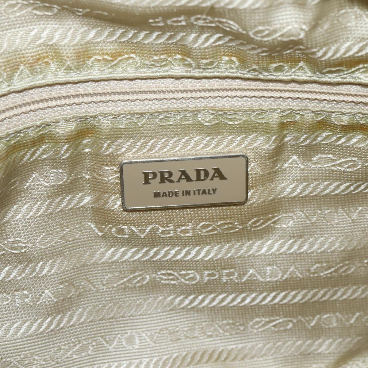 PRADA Shoulder Bag Nylon Cream Auth 71903