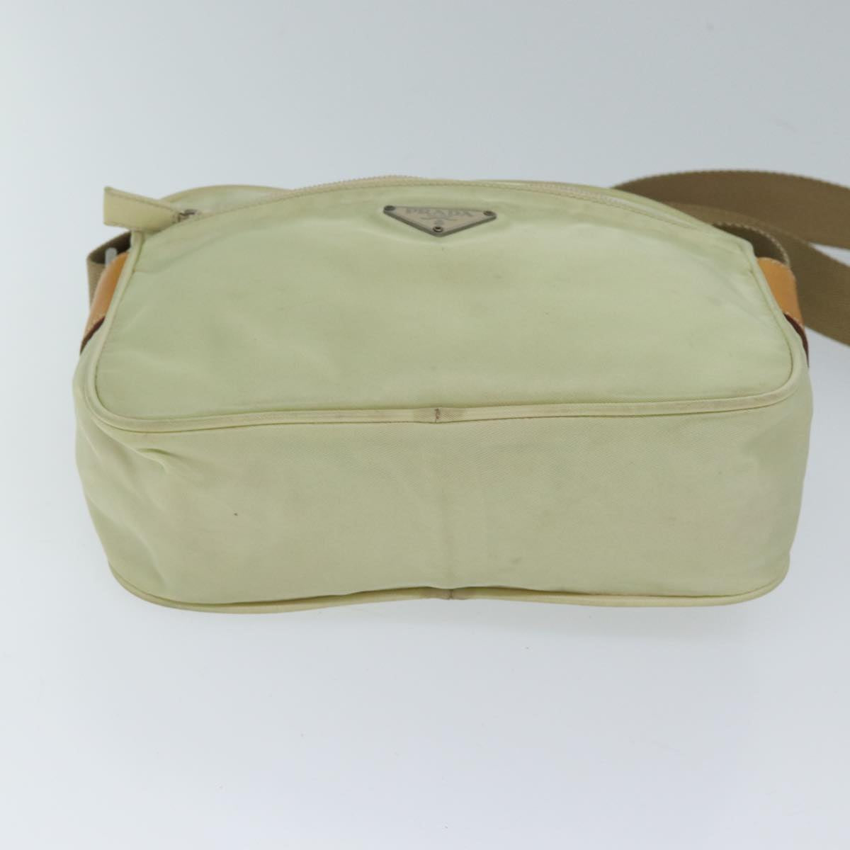 PRADA Shoulder Bag Nylon Cream Auth 71903