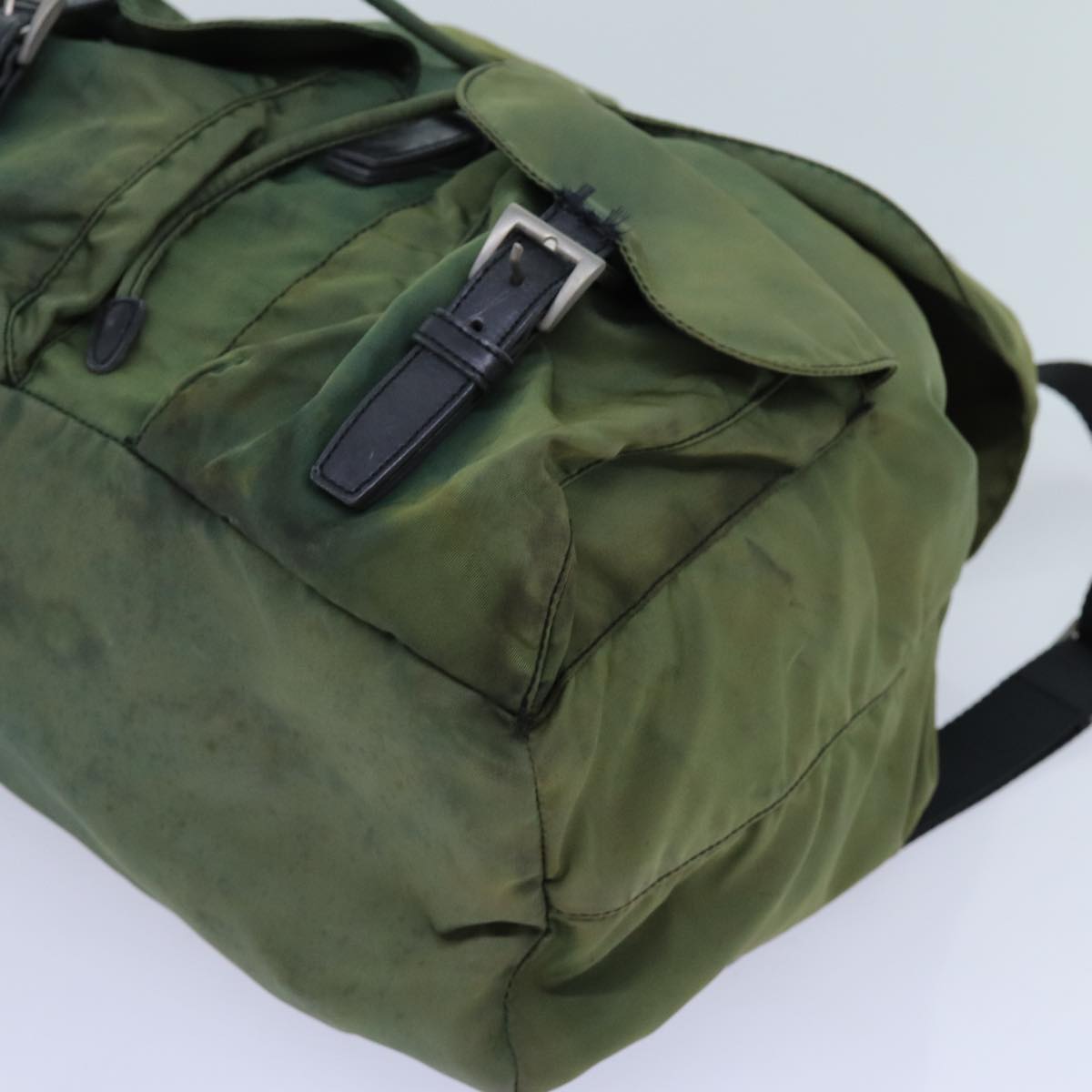 PRADA Backpack Nylon Green Auth 71904