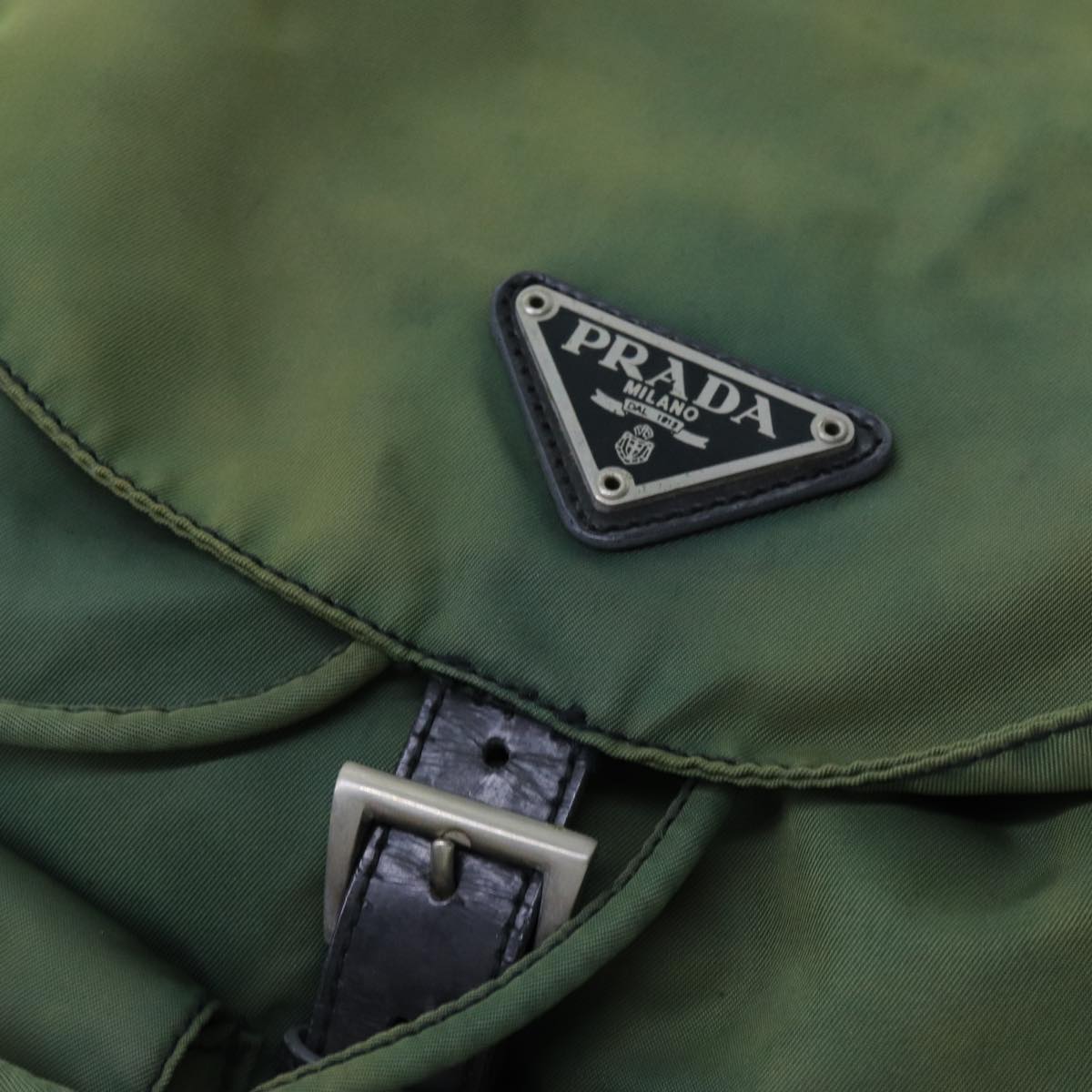 PRADA Backpack Nylon Green Auth 71904