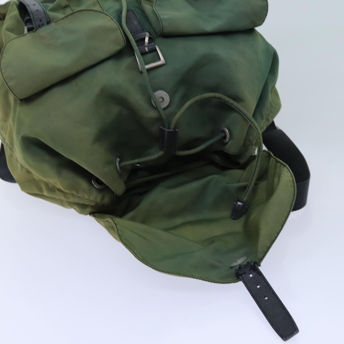 PRADA Backpack Nylon Green Auth 71904