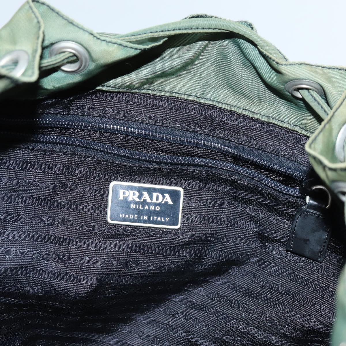 PRADA Backpack Nylon Green Auth 71904