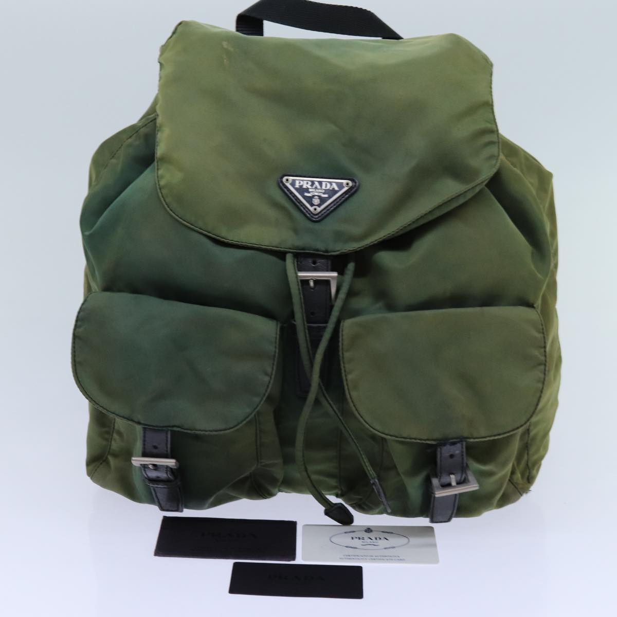 PRADA Backpack Nylon Green Auth 71904