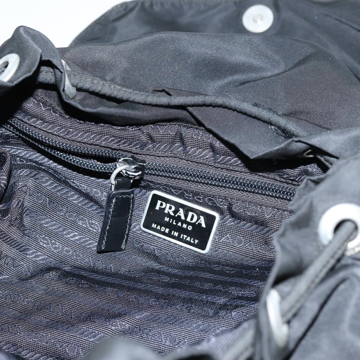 PRADA Backpack Nylon Black Auth 71911